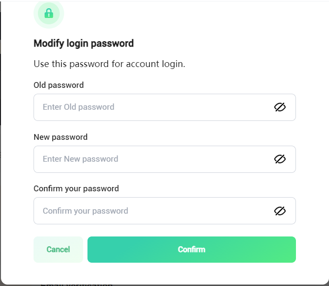 How to modify login password – Bitdeer Help Center